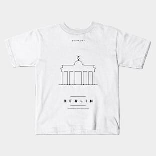 Berlin Minimal Black Line Design Kids T-Shirt